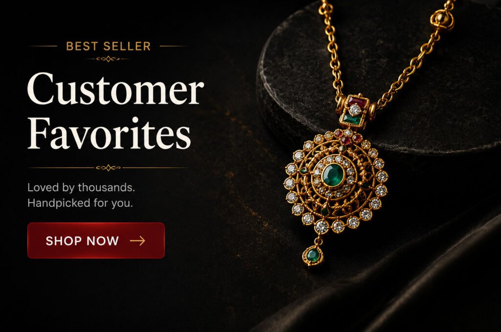 Customer favorite gold pendant necklace jewelry banner