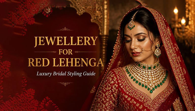Best Jewellery for Red Lehenga Wedding Look (2026 Styling Guide)